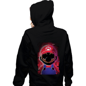 Secret_Shirts Zippered Hoodies, Unisex / Small / Black Mario Glitch