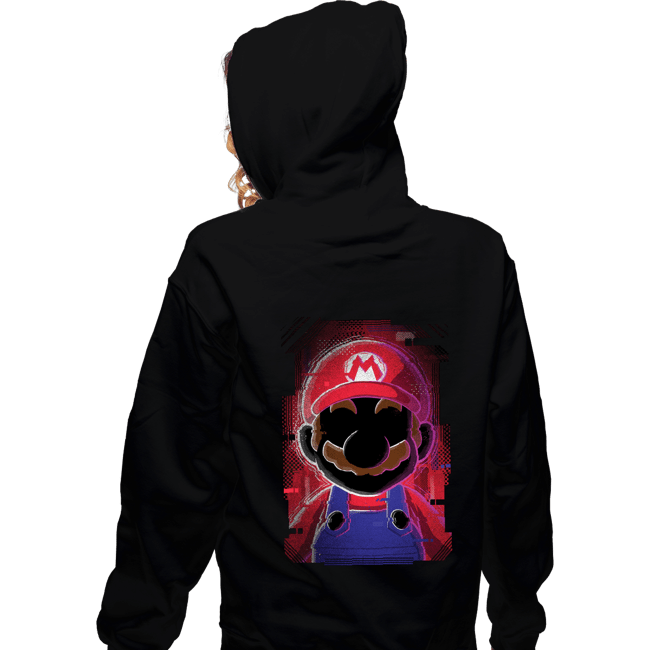 Secret_Shirts Zippered Hoodies, Unisex / Small / Black Mario Glitch