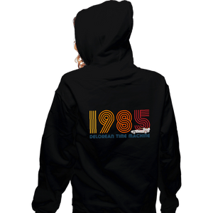 Shirts Zippered Hoodies, Unisex / Small / Black 1985 DeLorean Time Machine
