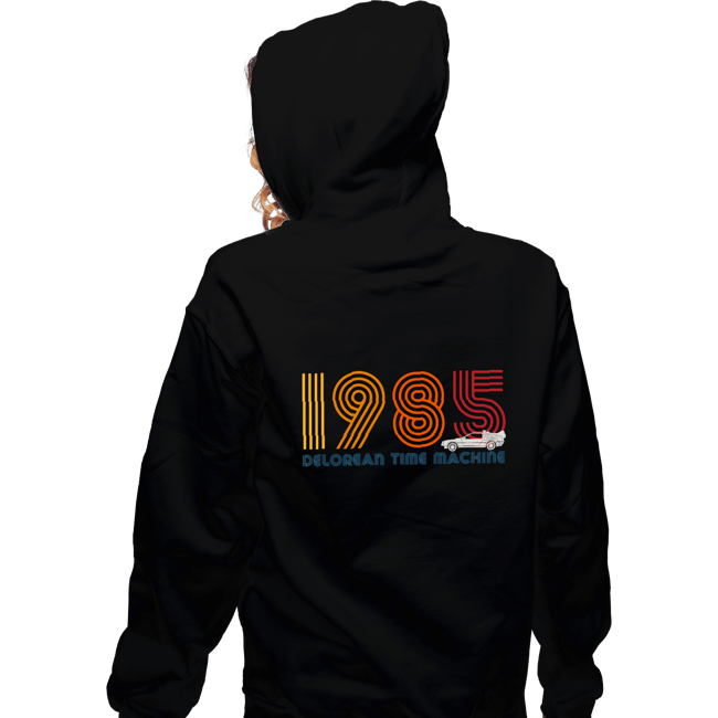 Shirts Zippered Hoodies, Unisex / Small / Black 1985 DeLorean Time Machine