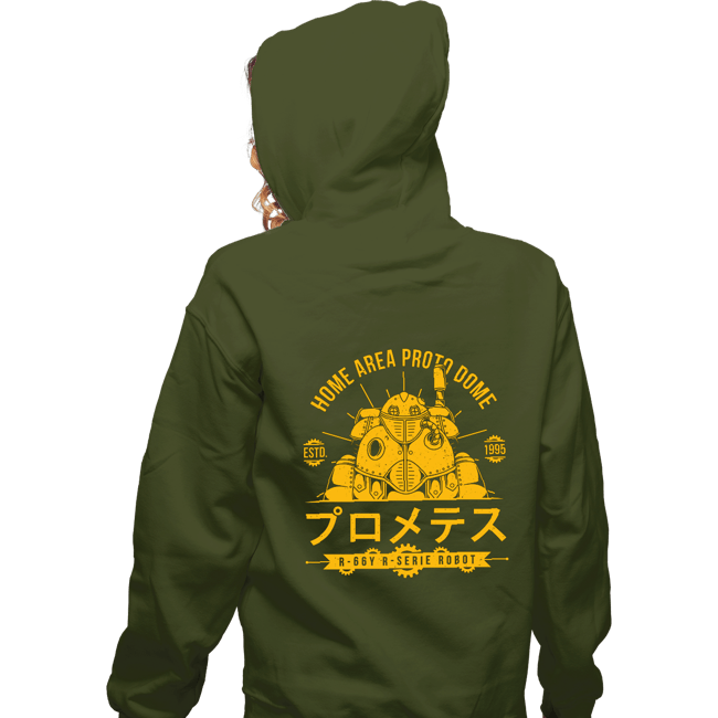 Secret_Shirts Zippered Hoodies, Unisex / Small / Military Green Proto Dome Robo