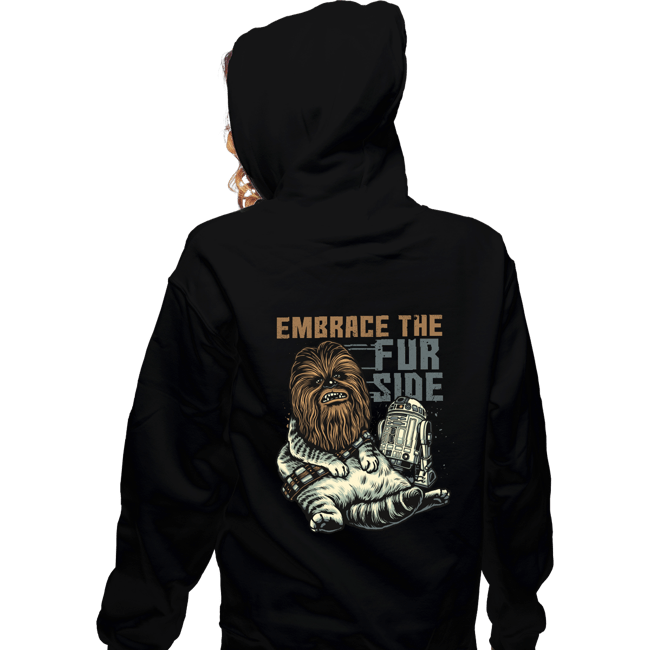 Daily_Deal_Shirts Zippered Hoodies, Unisex / Small / Black Wookie Cat