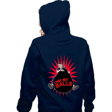 Load image into Gallery viewer, Secret_Shirts Zippered Hoodies, Unisex / Small / Navy Ow My Balls
