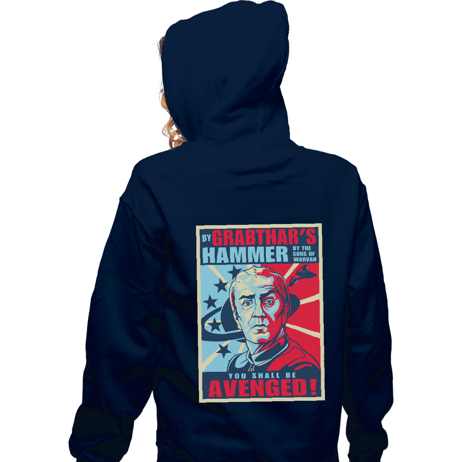 Shirts Zippered Hoodies, Unisex / Small / Navy Grabthar's Hammer