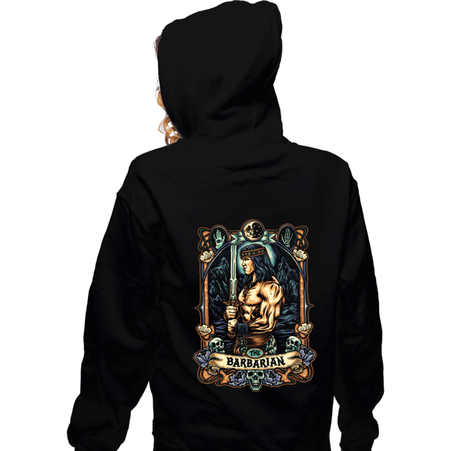 Daily_Deal_Shirts Zippered Hoodies, Unisex / Small / Black The Barbarian