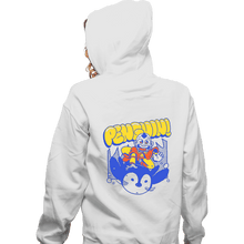 Load image into Gallery viewer, Shirts Zippered Hoodies, Unisex / Small / White Penguin Sledding
