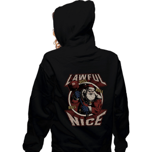 Shirts Zippered Hoodies, Unisex / Small / Black Lawful Nice Santa