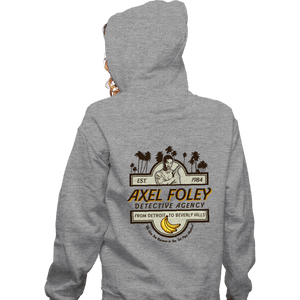Daily_Deal_Shirts Zippered Hoodies, Unisex / Small / Sports Grey Axel Foley Detective Agency