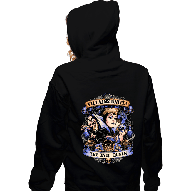 Daily_Deal_Shirts Zippered Hoodies, Unisex / Small / Black Villains Unite Evil Queen