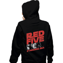 Load image into Gallery viewer, Shirts Zippered Hoodies, Unisex / Small / Black Red 5 Standing By
