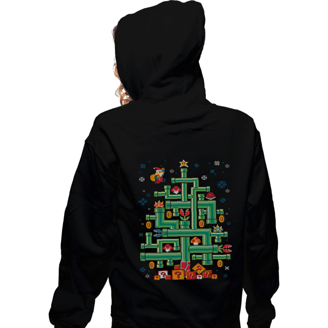 Secret_Shirts Zippered Hoodies, Unisex / Small / Black It's A Tree, Mario!