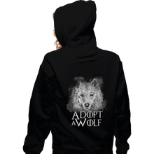Load image into Gallery viewer, Shirts Zippered Hoodies, Unisex / Small / Black Adopt A Wolf
