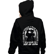 Load image into Gallery viewer, Shirts Zippered Hoodies, Unisex / Small / Black Indecisive Cat
