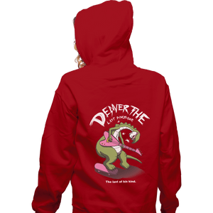 Shirts Zippered Hoodies, Unisex / Small / Red Last Dinosaur Vs The World