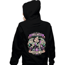 Load image into Gallery viewer, Daily_Deal_Shirts Zippered Hoodies, Unisex / Small / Black Villains Unite Cruella
