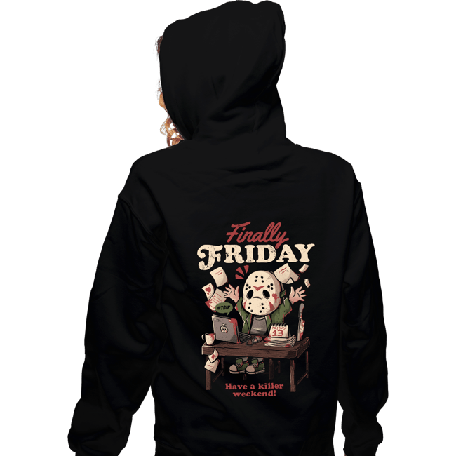 Daily_Deal_Shirts Zippered Hoodies, Unisex / Small / Black Finally Friday