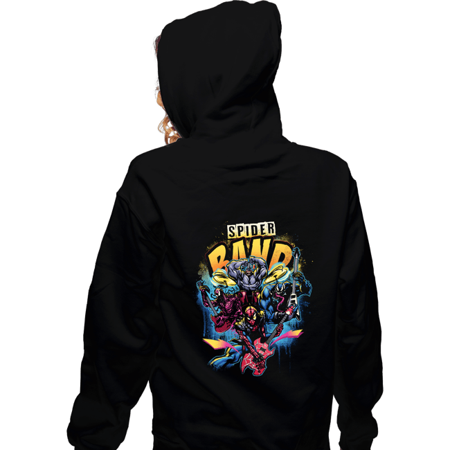 Daily_Deal_Shirts Zippered Hoodies, Unisex / Small / Black Spider Band