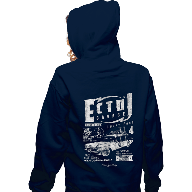 Secret_Shirts Zippered Hoodies, Unisex / Small / Navy ECTO-1 Garage