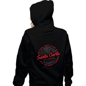 Secret_Shirts Zippered Hoodies, Unisex / Small / Black Santa Carla