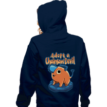 Load image into Gallery viewer, Daily_Deal_Shirts Zippered Hoodies, Unisex / Small / Navy Adopt A Chainsaw
