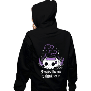 Daily_Deal_Shirts Zippered Hoodies, Unisex / Small / Black Freaks Drink Tea
