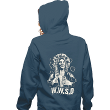 Load image into Gallery viewer, Secret_Shirts Zippered Hoodies, Unisex / Small / Indigo Blue W.W.S.D.
