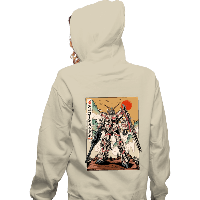 Daily_Deal_Shirts Zippered Hoodies, Unisex / Small / White The Unicorn Gundam