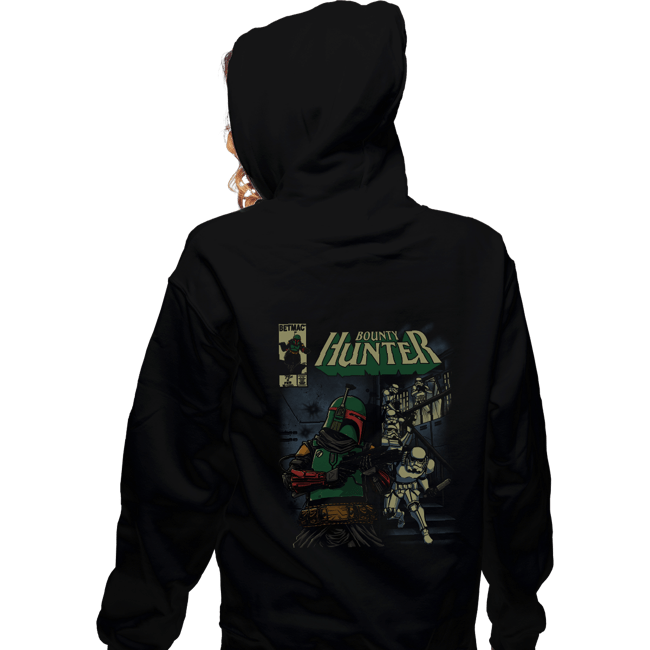 Daily_Deal_Shirts Zippered Hoodies, Unisex / Small / Black Bounty Hunter Comic