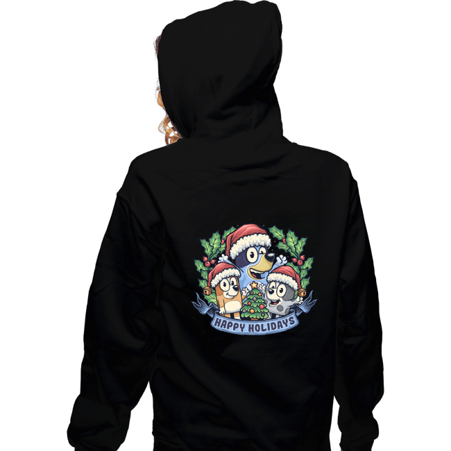 Daily_Deal_Shirts Zippered Hoodies, Unisex / Small / Black Bluey Holidays