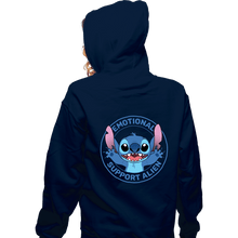 Load image into Gallery viewer, Secret_Shirts Zippered Hoodies, Unisex / Small / Navy Emotional Support Alien
