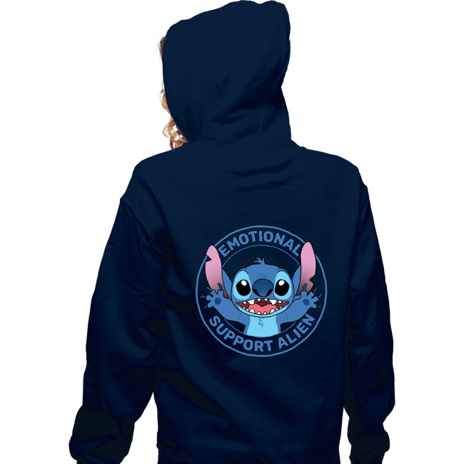 Secret_Shirts Zippered Hoodies, Unisex / Small / Navy Emotional Support Alien