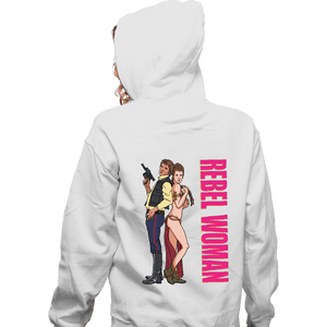 Daily_Deal_Shirts Zippered Hoodies, Unisex / Small / White Rebel Woman