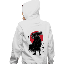 Load image into Gallery viewer, Daily_Deal_Shirts Zippered Hoodies, Unisex / Small / White Black Swordsman Sumi-e
