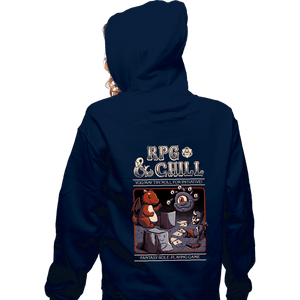 Secret_Shirts Zippered Hoodies, Unisex / Small / Navy RPG And Chill