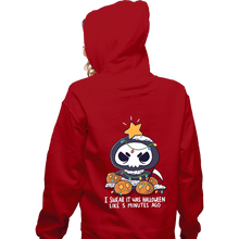 Load image into Gallery viewer, Secret_Shirts Zippered Hoodies, Unisex / Small / Red Christmas Reaper
