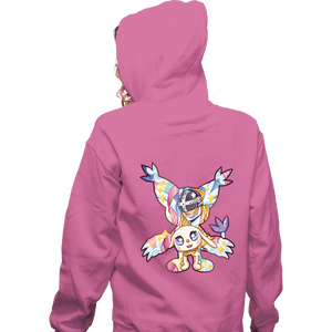 Shirts Zippered Hoodies, Unisex / Small / Red Magical Silhouettes - Gatomon