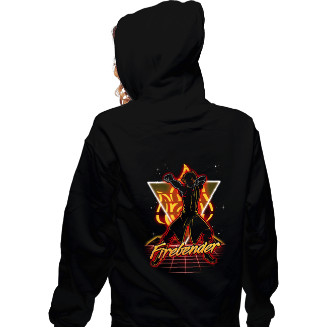 Shirts Zippered Hoodies, Unisex / Small / Black Retro Firebender