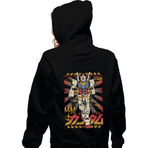 Daily_Deal_Shirts Zippered Hoodies, Unisex / Small / Black Gundam - Ready To Fight