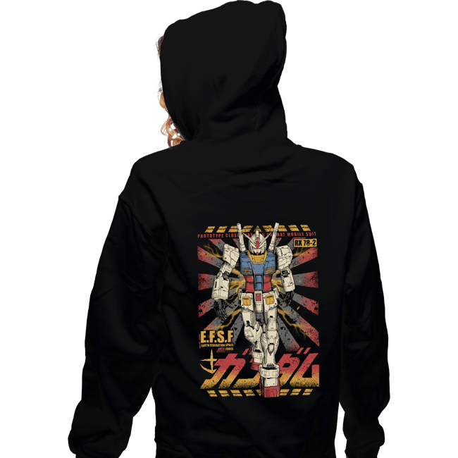 Daily_Deal_Shirts Zippered Hoodies, Unisex / Small / Black Gundam - Ready To Fight
