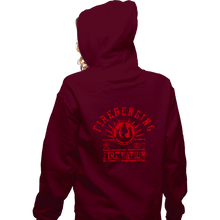 Load image into Gallery viewer, Shirts Zippered Hoodies, Unisex / Small / Maroon Fire Bending
