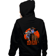 Load image into Gallery viewer, Daily_Deal_Shirts Zippered Hoodies, Unisex / Small / Black Red Eyes Bounty Hunter
