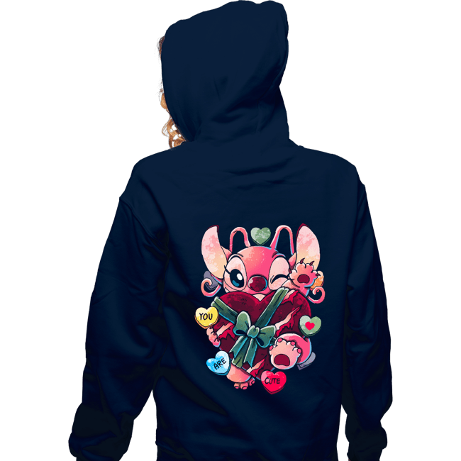 Daily_Deal_Shirts Zippered Hoodies, Unisex / Small / Navy Love Valentine