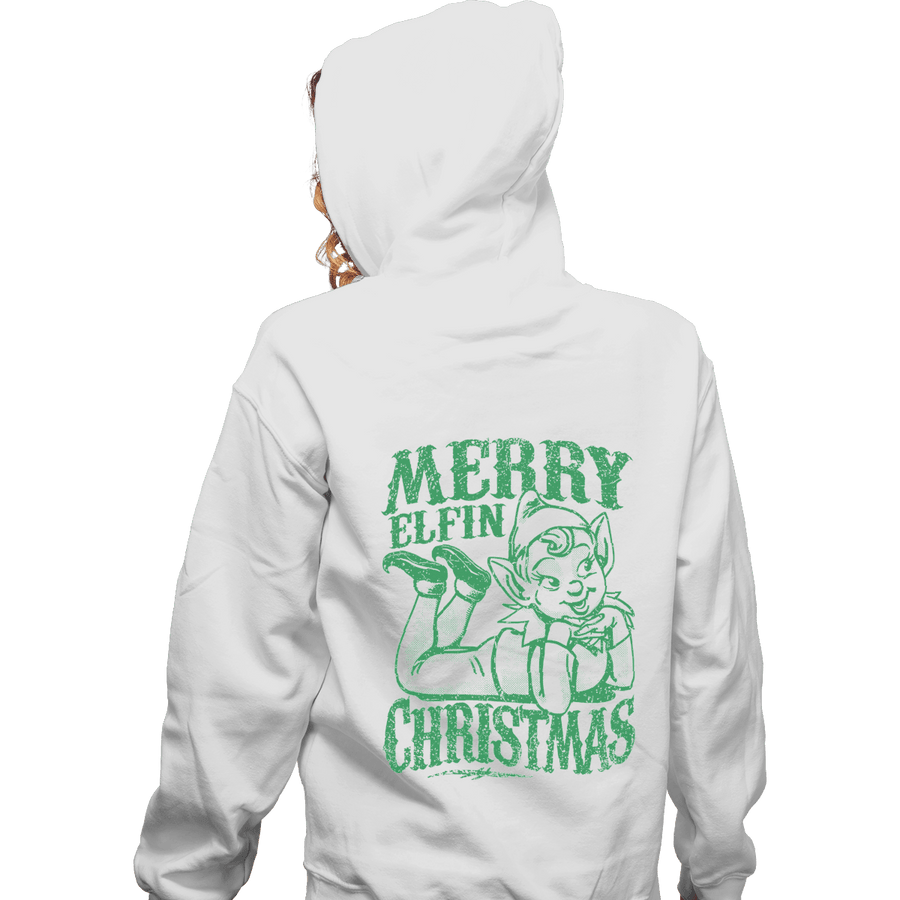 Shirts Zippered Hoodies, Unisex / Small / White Merry Elfin Christmas
