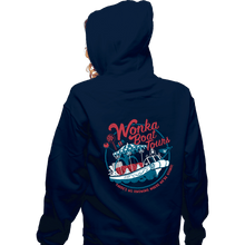Load image into Gallery viewer, Secret_Shirts Zippered Hoodies, Unisex / Small / Navy Wonka Boat Tours!
