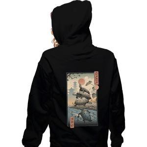 Shirts Zippered Hoodies, Unisex / Small / Black Kame Kame Ukiyo-e