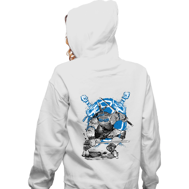 Daily_Deal_Shirts Zippered Hoodies, Unisex / Small / White Leonardo Sumi-e