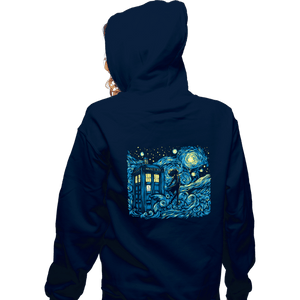 Daily_Deal_Shirts Zippered Hoodies, Unisex / Small / Navy Dreams Of Time And Space