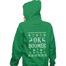Load image into Gallery viewer, Shirts Pullover Hoodies, Unisex / Small / Irish Green OK Zoomer Ugly Christmas Sweater
