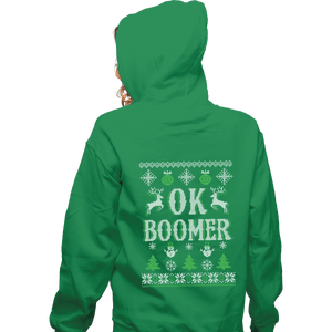 Shirts Pullover Hoodies, Unisex / Small / Irish Green OK Zoomer Ugly Christmas Sweater