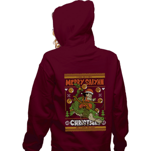 Shirts Zippered Hoodies, Unisex / Small / Maroon Merry Saiyan Christmas